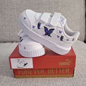 Puma Girl's (Toddler) Carina Mia Butterfly White Sneakers